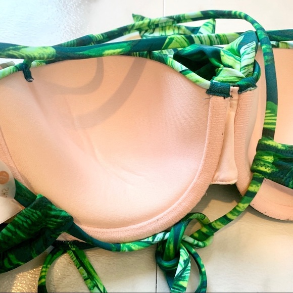 Shade & shore palm leaf green bikini top 34D - Picture 8 of 11